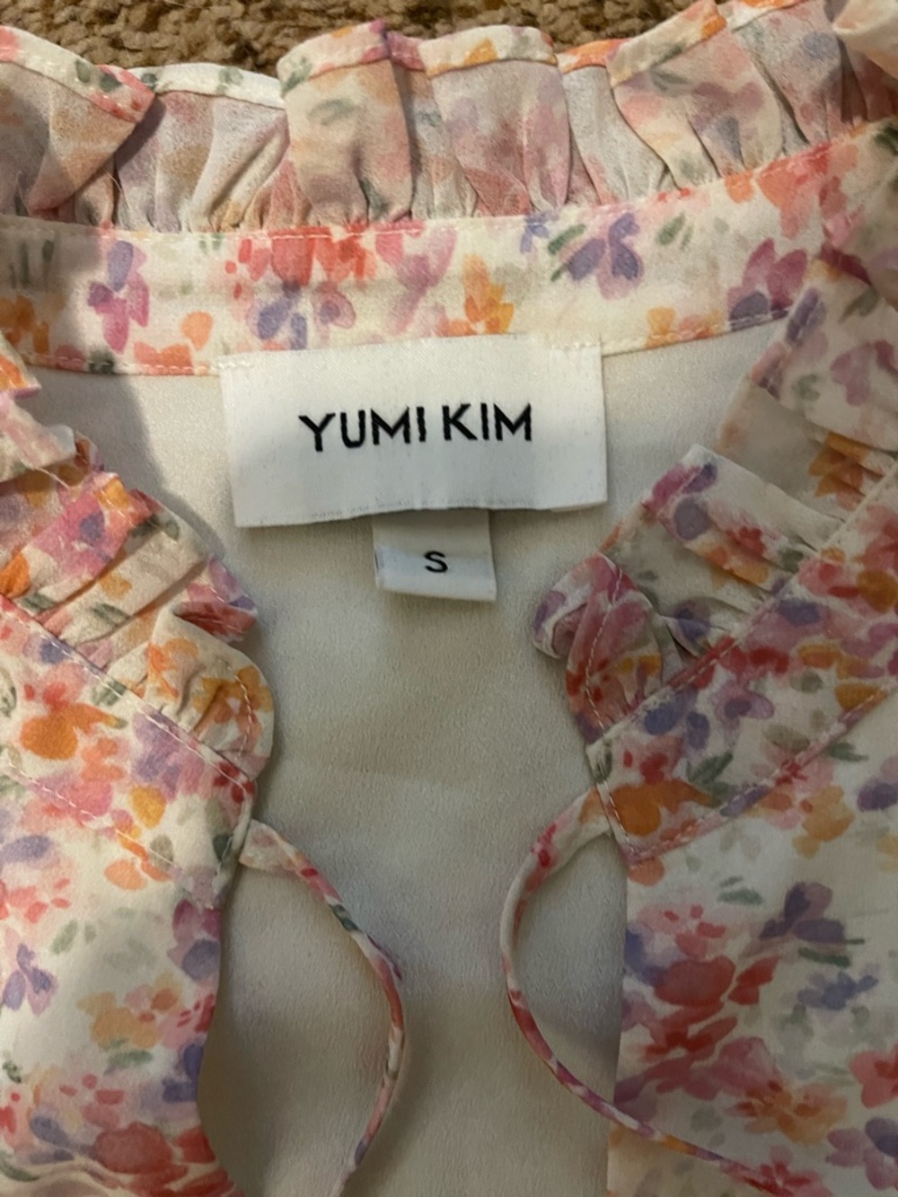Yumi Kim Floral Mini Dress in Cream, Pink and Peach - Picture 3 of 8